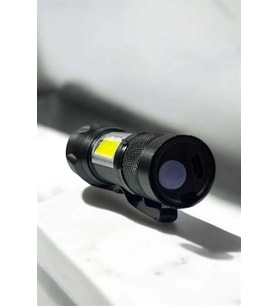Şarjlı Metal Zoomlu El Feneri Işıldak Led Işık Taşınabilir El Lambası