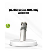 Mey İthalat® Şarjlı Saç ve Sakal Kesme Makinesi – Paslanmaz Çelik Bıçak, Ayarlanabilir Başlık