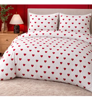 More Home Tek Kişilik Yorgan Kılıfı + Yastık Kılıfı Kap Desenli Kırmızı Beyaz