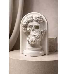 Zeus Anatomisi Sürreal Mitolojik Büst Dekoratif Taş Döküm Heykel 25 CM