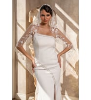 Gelinlik Duvağı Ve Nikah Duvağı 230 Cm,İşlemeli Gelin Duvağı (Beyaz)