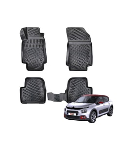 Citroen C3 2016 Sonrası Araçlar İçin Uygun Araca Özel 3D Havuzlu paspas (Siyah)