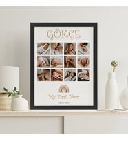 KİŞİYE ÖZEL TASARIM HEDİYE BEBEK KOLAJ SİYAH FOTOĞRAF ÇERÇEVESİ  21X30
