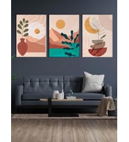 Boho Stil Kanvas Tablo Seti 3 Adet x 40x55cm (Karışık)