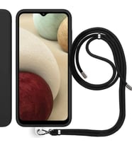 Samsung Galaxy A12 (A125F) İp Askılı Silikon Kılıf Siyah