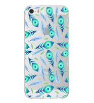 PrintiFy Apple  iPhone 5S ile Uyumlu 1mm Slim Fit Nazar Boncuğu 3 Baskılı Şeffaf  Kılıf