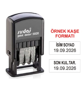 SIRDAŞ 5820  İSİMLİ TARİH KAŞESİ
