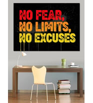 No Fear No Limits Motivasyon Dekoratif Kanvas - Mdf Ahşap Tablo