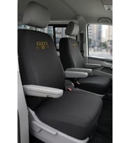 Volkswagen Transporter 4+1 - Siyah Penye Oto Koltuk Kılıfı - G Baskılı