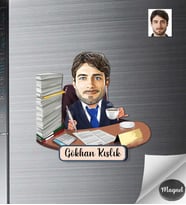 Kişiye Özel İş Adamı Ahşap Magnet -13