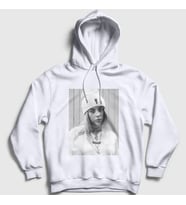 Presmono Unisex Beyaz Billie Eilish Kapüşonlu Sweatshirt 153740tt