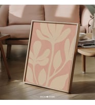 Allık Pembesi Çiçekli Duvar Sanatı, Danimarka Pastel Botanik Poster