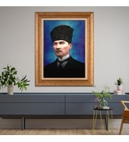 Altın Varaklı Paspartulu Çerçeveli Tablo hb440