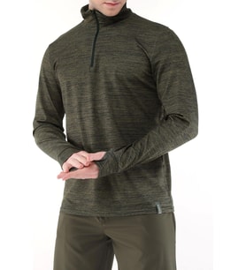 Ghassy Co. Erkek Running Nem Emici UV Güneşten Koruma Parmaklık Detaylı Uzun Kollu Outdoor Tshirt (Haki)