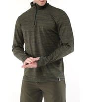 Ghassy Co. Erkek Running Nem Emici UV Güneşten Koruma Parmaklık Detaylı Uzun Kollu Outdoor Tshirt (Haki)
