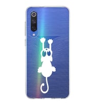 Xiaomi Mi 9 Se Uyumlu Kapak Çizgi Kedi Tasarımlı Şeffaf Silikon Kılıf