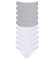 Mulvxbrf Brf02 10 Adet Süper Eko Set Likralı Kadın Slip Külot Gri Beyaz (Mulvix)