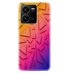 Vivo Y35 Kılıf Silikon Desen Özel Seri Üçgenler 1635