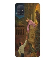 Samsung Galaxy A51 Uyumlu Romeo ve Juliet Tasarımlı Şeffaf Telefon Kılıfı