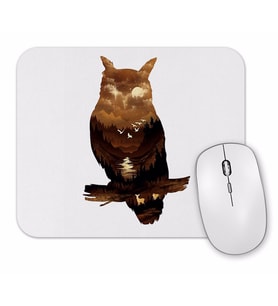 Owl Sunset Baykuş Mouse Pad