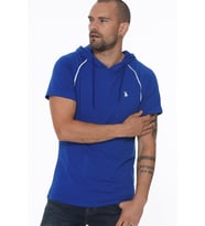T8570 DEWBERRY KAPŞONLU ERKEK T-SHIRT-SAKS