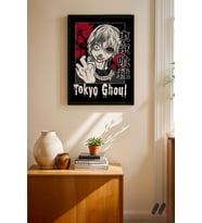 Tokyo Ghoul Kaneki Poster, Siyah Çerçeveli Duvar Tablosu - Anime Severlere Özel Hediye
