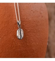 Gümüş Kahve Çekirdeği Kolye 925 Ayar Gümüş Kahve Çekirdeği Figürlü Unisex Kolye