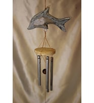 Deprem Çanı Zili Rüzgar Çanı Zili Balık Mavi Beyaz Feng Shui 5 Metal Boru (MAVI-BEYAZ)