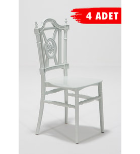 4 Adet Keops Beyaz Sandalye / Balkon-Bahçe-Mutfak