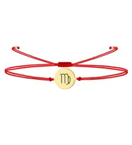 Alberaccessories, Başak Burç, 925 Ayar Gümüş, Astroloji Tasarım, Kırmızı Şans Burç Bileklik