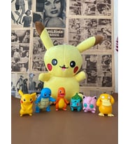 45cm Sevimli Pikachu Anime Peluş Yastık Ve 6/Takım Pokemon Figür Seti