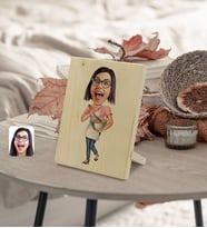 BK Gift Kişiye Özel Ev Hanımı Anne Karikatürlü Dekoratif Ahşap Çerçeve Model 3