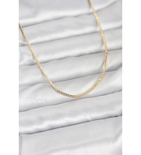 CM 14K Gold Renk Kare Zincirli Model 60 cm Kadın Kolye - TJ-BKO10941