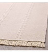 Açık Bej Renk Banyo Halısı-Paspası 55x85 Cm-Mini Halı-İnce Kilim-Pamuk