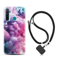 Realme 5i 5 Pro 6i 7 Pro 8 Kılıf Boyun Askılı Silikon Pink Cloud 1305