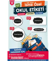 Okul Etiketi Kalem Defter Etiketi Özel İsim Yazılabilen Etiket Seti - İsim Etiketi-T522-OE77