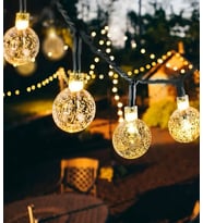Brokoli Home 7 Metre Güneş Enerjili 8 Modlu Gün Işığı Solar Led Işık 50 Top Dekoratif Yılbaşı Bahçe Balkon Ve Teras (Çok Renkli)