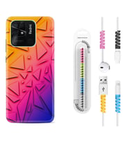Xiaomi Redmi Note 7 8 9 Pro 10 2022 10 Pro 10S Kılıf Kablo Koruma Spiral Silikon Üçgenler 1635