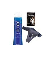 Durex Hisset Pürüzsüz Hazlar 50 ml Jel + Siyah Deri Strap-On Kemeri + Hediye