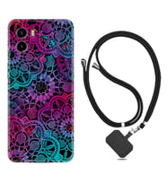 Vivo Y15S Y32 Y33S Y51 Y53S Kılıf Boyun Askılı Silikon Colurful Mandala 1667