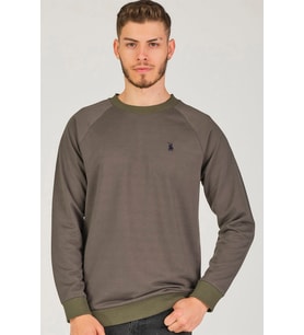 V4003 DEWBERRY REGLAN KOL ERKEK SWEATSHIRT-HAKİ
