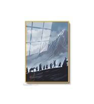 Dikey Çerçeveli Cam Lotr 2 Modern Ev Dekoru Duvar Sanatı Ev Ofis Tablosu (Altın)