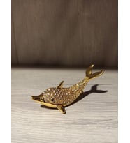 Swarovski Taşlı Yunus Balığı Mücevherlik / Dekoratif Biblo (Beyaz)