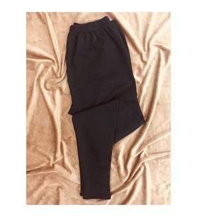 Kışlık Cepsiz Triko Pijama Altı (Siyah)