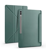 Galaxy Tab S9 Ultra Kılıf Kalem Bölmeli Standlı Smart Cover (Koyu Yeşil)