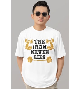 Tasarım The Iron Never Lies Bodybuilding Fitness Gym Sporcu Baskılı Unisex Oversize Tişört
