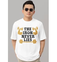 Tasarım The Iron Never Lies Bodybuilding Fitness Gym Sporcu Baskılı Unisex Oversize Tişört