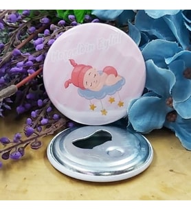 15 Adet Bulut Üstünde Uyuyan Bebek Konsept Baskılı Bebek Şekeri Metal Magnet Açacak 58 mm-