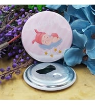 15 Adet Bulut Üstünde Uyuyan Bebek Konsept Baskılı Bebek Şekeri Metal Magnet Açacak 58 mm-
