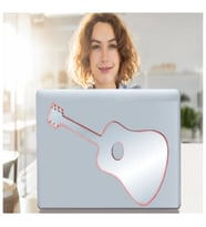 DEFTER STİCKER,LAPTOP STİCKER  AYNALI  GİTAR ŞEKİLLİ 34X15X0,6CM